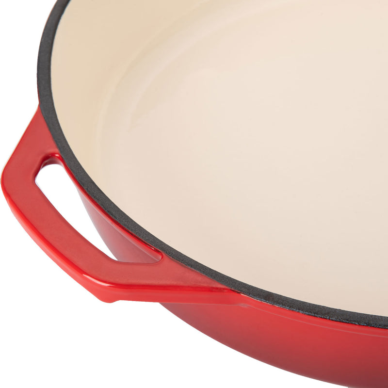Hamilton Beach Enameled Coated Cast Iron Frying Pan Skillet, Red (Set of 3)