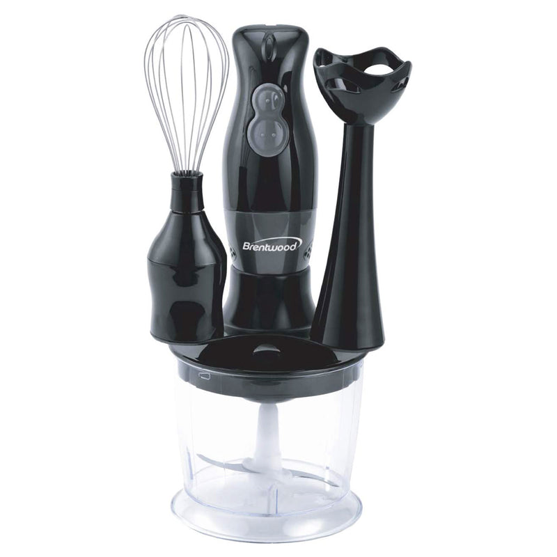 Brentwood 2 Speed Handheld Blender w/ Food Processor & Balloon Whisk Attachments