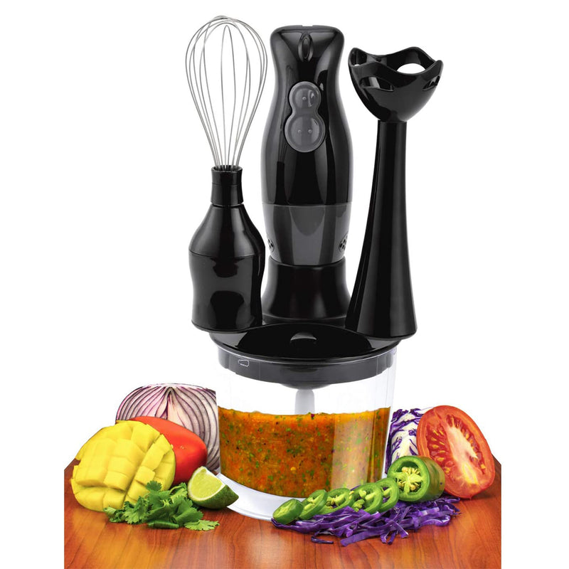 Brentwood 2 Speed Handheld Blender w/ Food Processor & Balloon Whisk Attachments