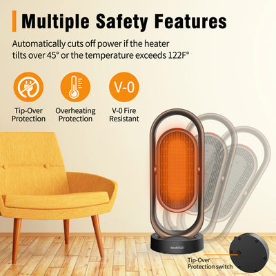 Geek Heat Portable Room Tower Ceramic Heater with Overheat Protection (2 Pack)