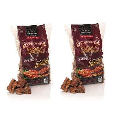 Best of the West Mesquite BBQ Smoking Wood Chunks for Grilling, 8 Lbs (2 Pack)