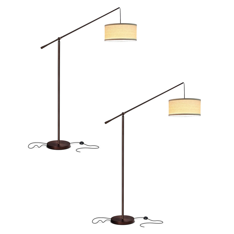 Brightech Hudson 2 Contemporary Hanging Arc Floor Lamp w/ Bulb, Bronze (2 Pack) - VMInnovations