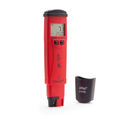 Hanna Instruments HI98127 LCD pHep 4 Waterproof pH & Temperature Meter, Red (2)