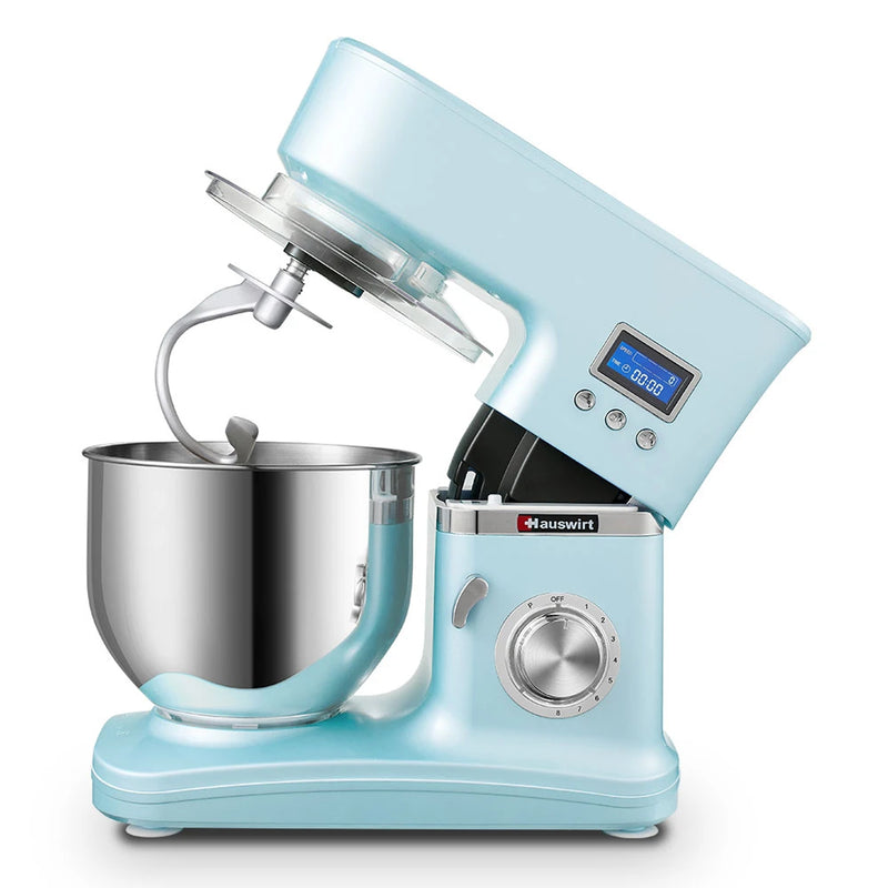Hauswirt 3 in 1 Stand Electrical Dough Mixer with 5.3 Quart Bowl, Vintage Blue