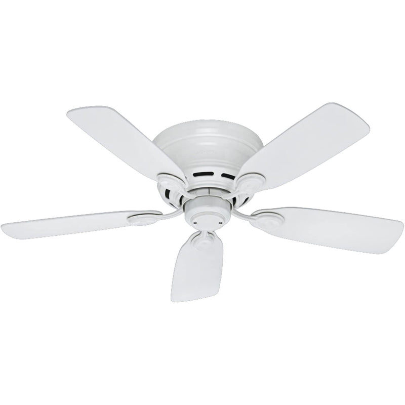 Hunter Low Profile IV 42" Ultra Quiet Home Ceiling Fan w/ Pull Chain, White