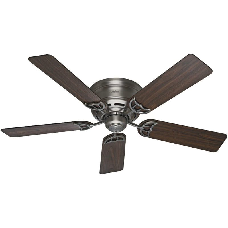 Hunter Low Profile III 52" Ceiling Fan with Pull Chain Control, Antique Pewter