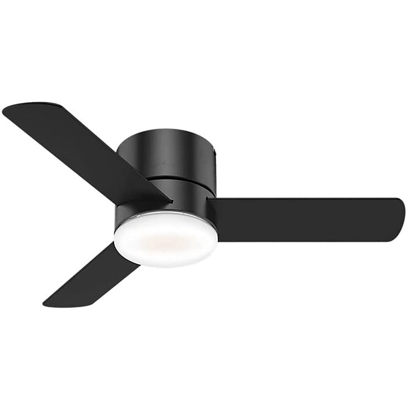 Hunter Minimus 44" Indoor Low Profile Ceiling Fan w/ LED Light and Remote, Black