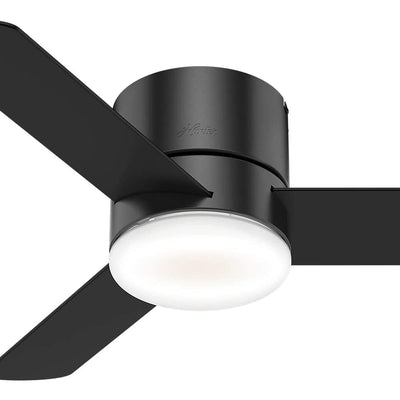 Hunter Minimus 44" Indoor Low Profile Ceiling Fan w/ LED Light and Remote, Black