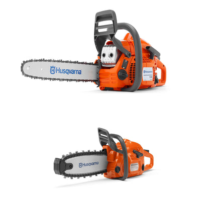 Husqvarna 135 16 Inch 40.9cc 2 HP 2 Cycle Gas Chainsaw and 440 Toy Kids Chainsaw - VMInnovations