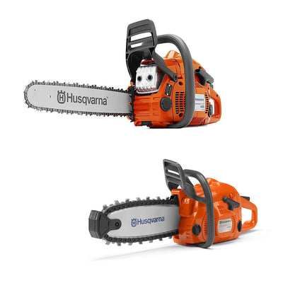Husqvarna 450E 20 Inch Bar 50.2cc 3.2 HP Gas Chainsaw and 440 Kids Toy Chainsaw - VMInnovations