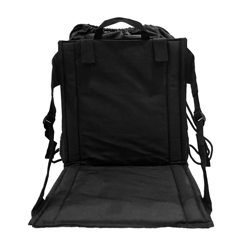Ostrich PK-9000 PakSeat Padded Folding Stadium Seat Backpack String Bag, Black
