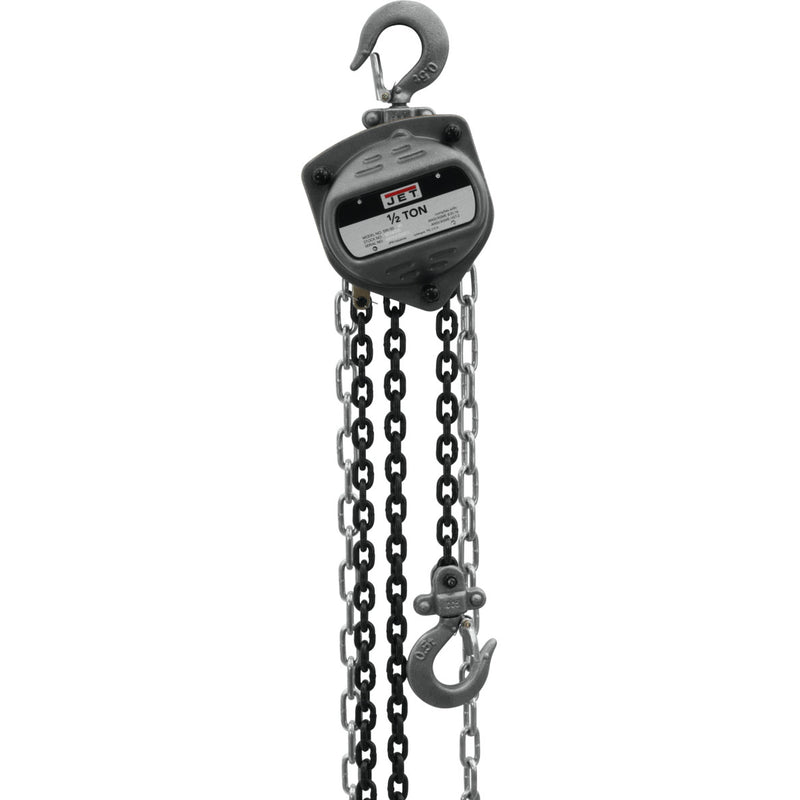 Jet Contractor 0.5 Ton Hand Chain Hoist with 10 Foot Lift & 2 Hooks (Used)