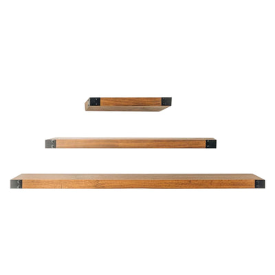 Willow & Grace Joey 24" Floating Wall Shelves, Black Lacquer, Set of 2(Open Box)