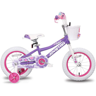 Joystar Petal 14 Inch Toddler Bicycle w/ Training Wheels, Ages 3 to 5, Purple