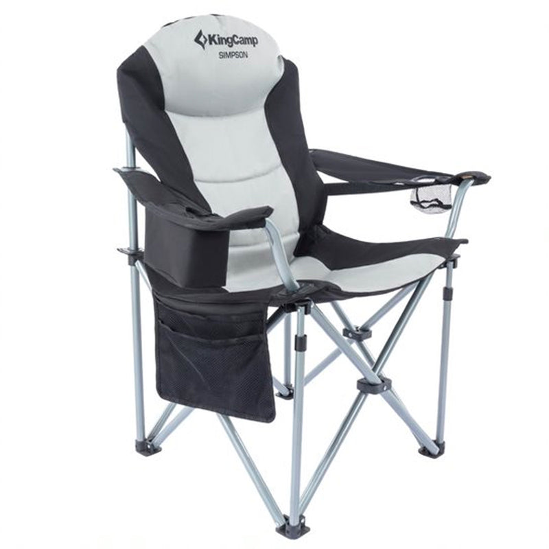 KingCamp Heavy Duty Steel Padded Camping Director Folding Chair with Cooler Bag - VMInnovations