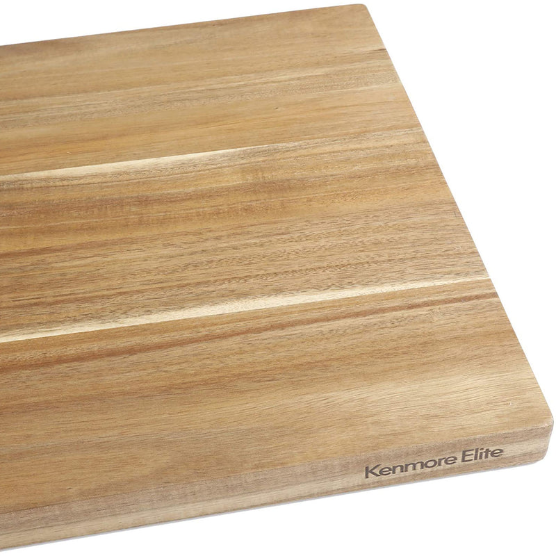 Kenmore Kenosha 24 x 16 Inch Kitchen Cutting Board w/ Juice Groove, Acacia Wood - VMInnovations