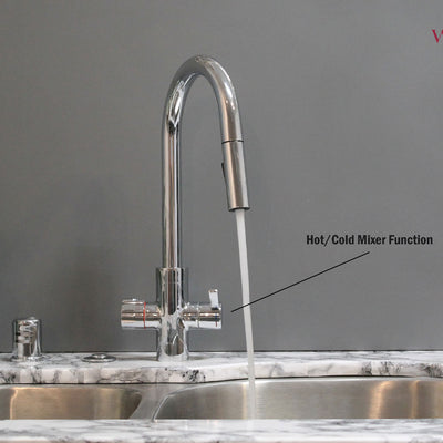 Westbrass 4 in 1 Hot Water Dispenser Faucet w/Instant Hot Tank, Chrome(Open Box)