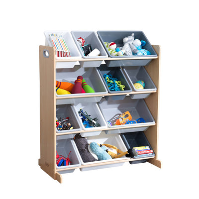 KidKraft Kids Sort It and Store It Organizer Bin Unit Toy Storage Solution, Gray
