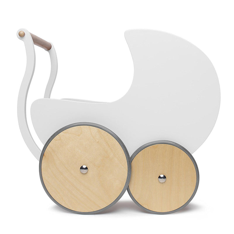 Kinderfeets 2-in-1 Versatile Baby/Toddler Wooden Toy Walker Stroller Pram, White