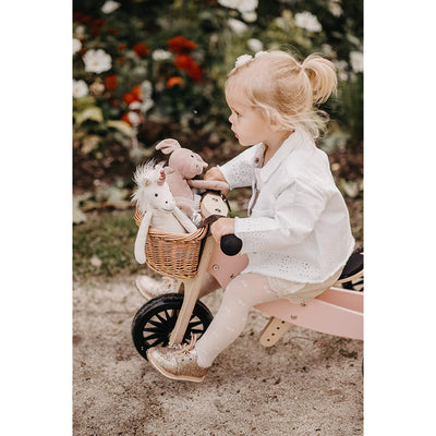Kinderfeets White Adjustable Kids Helmet Bundle with Rose Balance Trike Tricycle