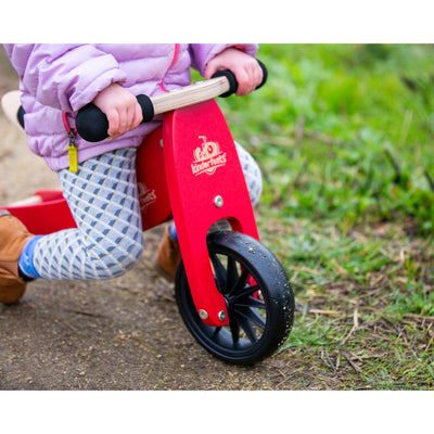 Kinderfeets Kid's Riding Toy Bundle w/Adjustable Helmet & Tiny Tot Balance Bike