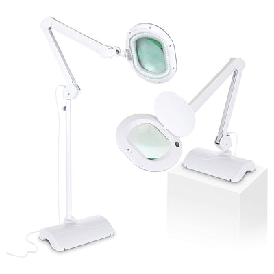 Brightech Lightview XL 2 in 1 Adjustable Magnifying Floor and Desk Lamp, White