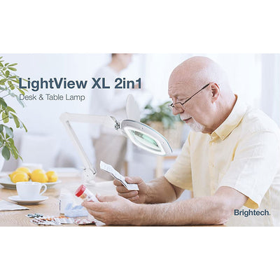 Brightech Lightview XL 2 in 1 Adjustable Magnifying Floor and Desk Lamp (2 Pack)