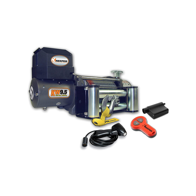 Keeper KW95122 Electric Winch 5.5 Horsepower 9500 Pound Load for SUVs and Trucks