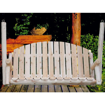 Lakeland Mills 5 Foot Country Cedar Log Outdoor Porch Swing Furniture, Natural