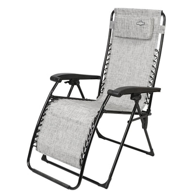 Guidesman Foldable Locking Outdoor Steel Zero Gravity Lounge Chair, Gray(2 Pack)