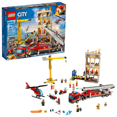 LEGO City 60216 Downtown Fire Brigade Block Building Kit with 7 Minifigures