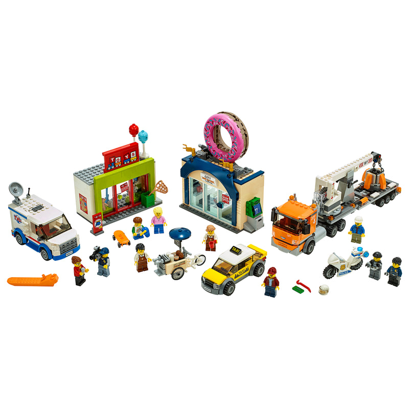LEGO City 60233 Donut Shop Opening Town Playset Toy 790 Piece Block Building Set