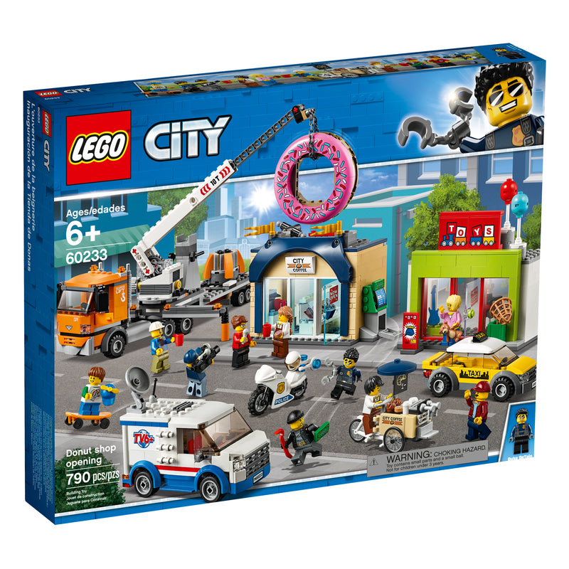 LEGO City 60233 Donut Shop Opening Town Playset Toy 790 Piece Block Building Set