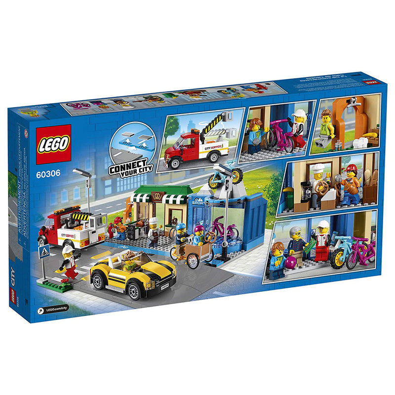 LEGO City Shopping Street 533 Piece Block Building Set and Minifigs for Kids