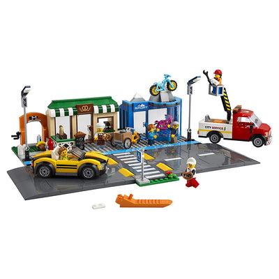 LEGO City Shopping Street 533 Piece Block Building Set and Minifigs for Kids