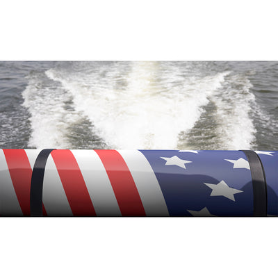 Floatation iQ Floating Oasis 15 x 6 Ft Island Water Lake Pad Mat, American Flag