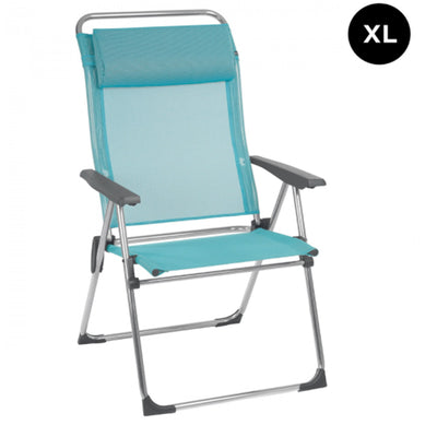 Lafuma Alu Cham XL Folding Patio Lawn Mesh Sling Chair, Blue (Pair) (For Parts)