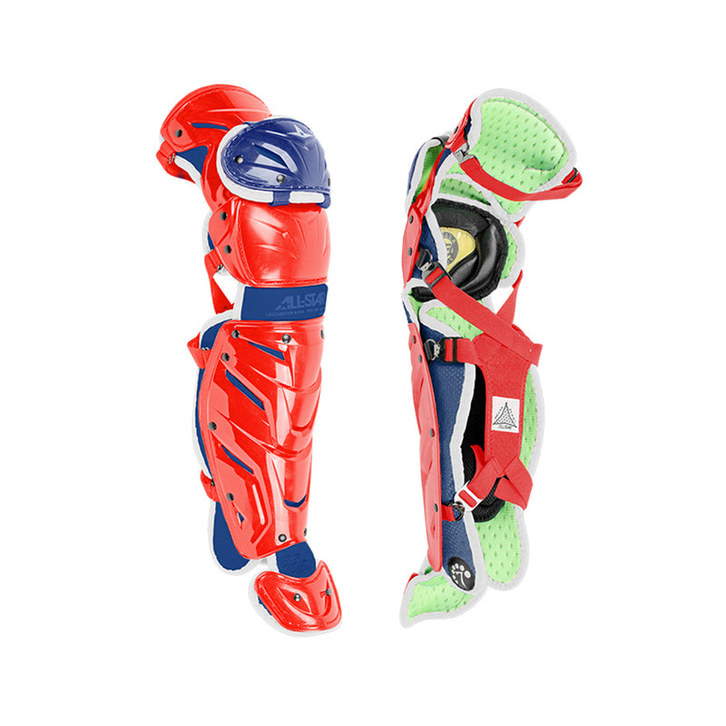 All-Star Sports S7 Axis Baseball Leg Guards, Red/Blue (Open Box)