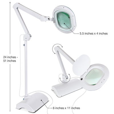 Brightech Lightview XL 2 in 1 Adjustable Magnifying Floor and Desk Lamp, White