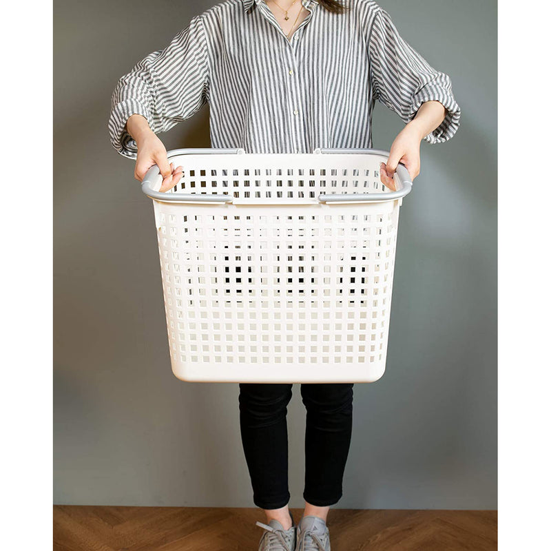 Like-it 12 x 19 x 15" Large Square Scandinavia Style Organizing Basket, White