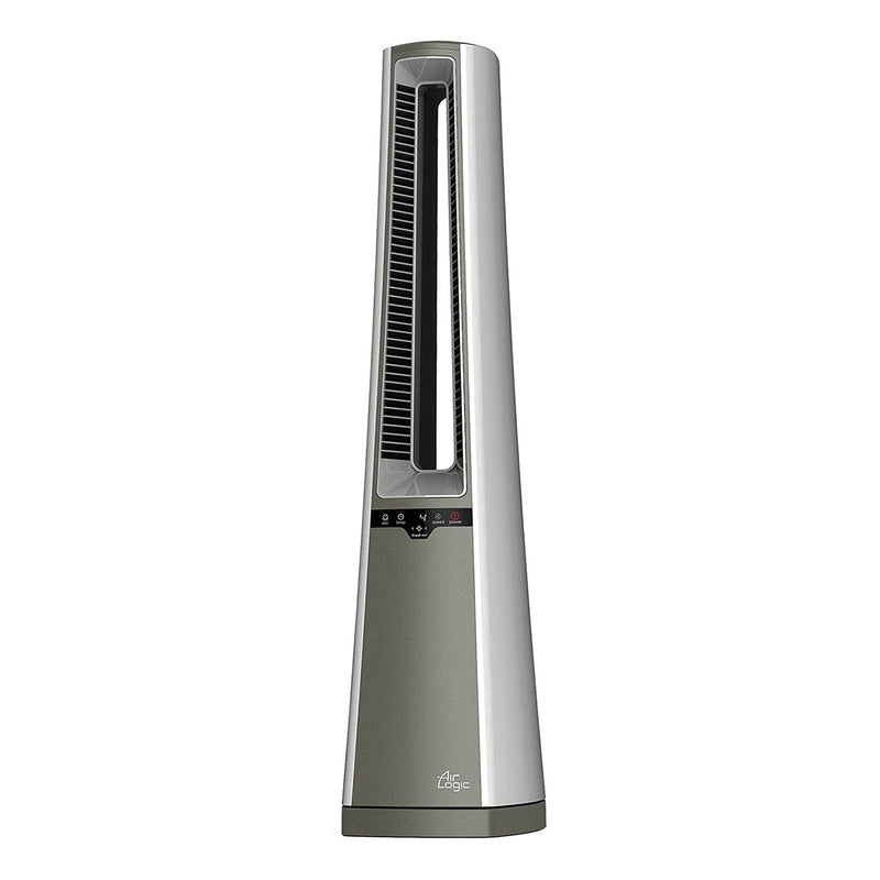 Lasko AC600 4 Speed Bladeless Remote Control Oscillating Tower Floor Fan, Silver