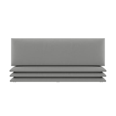 Vant 39" x 11.5" Upholstered Modern Wall Panels, Vintage Leather Light Gray, 4pk
