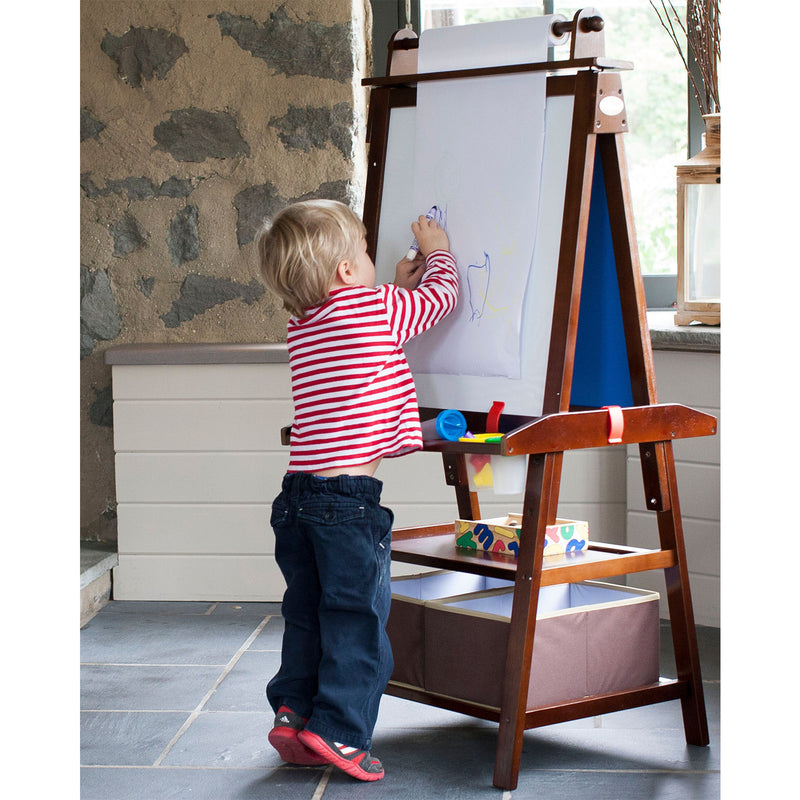 Little Partners Deluxe Learn N Play Kids Chalk & White Board Art Easel, Espresso