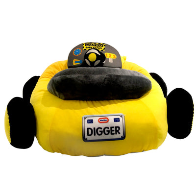 Little Tikes Digger Dump Truck Plush Car Baby Toddler Lounger Seat, Yellow Truck