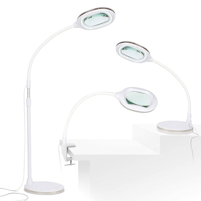 Brightech Lightview Pro 3 In 1 Magnifying Floor and Desk Lamp, White (Open Box)