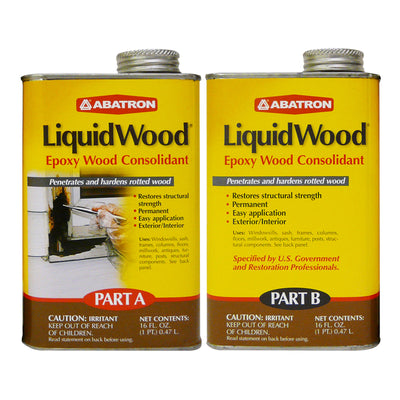 Abatron LiquidWood Epoxy Wood Hardener Compound A and B, 2 Pint Kit (Open Box)