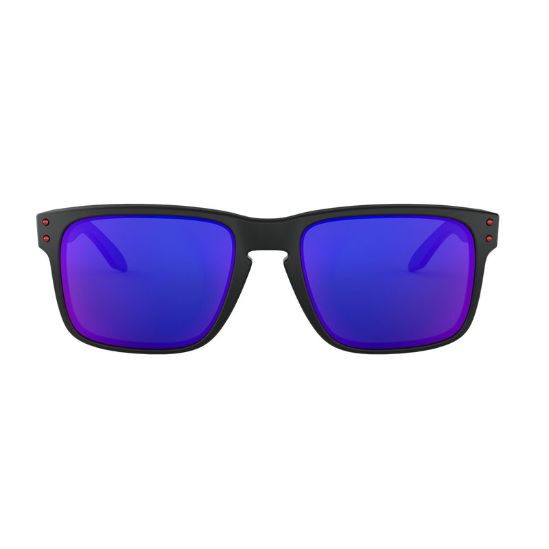 Oakley OO9102-36 Classic Holbrook Sunglasses, Matte Black/Positive Red Iridium