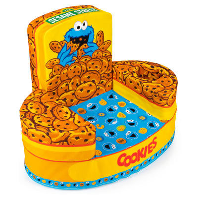 Marshmallow Furniture Flip-See-Do Comfy Foam Toddler Kid's Chair, Cookie Monster - VMInnovations