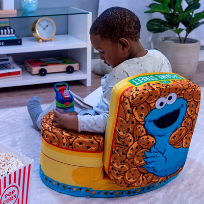 Marshmallow Furniture Flip-See-Do Comfy Foam Toddler Kid's Chair, Cookie Monster - VMInnovations