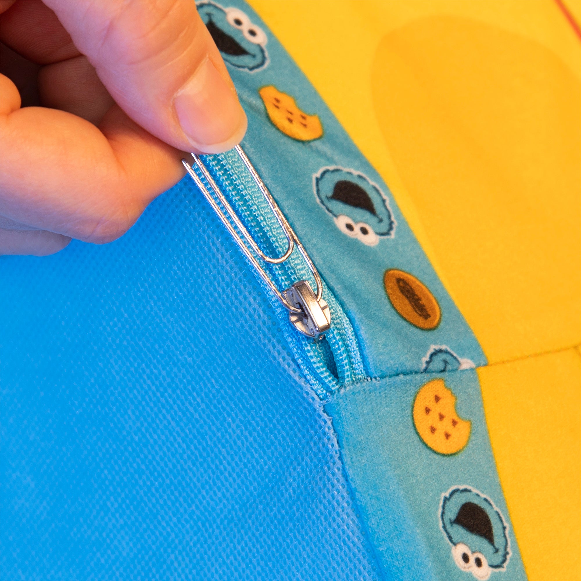 Marshmallow Furniture Flip-See-Do Comfy Foam Toddler Kid's Chair, Cookie Monster - VMInnovations